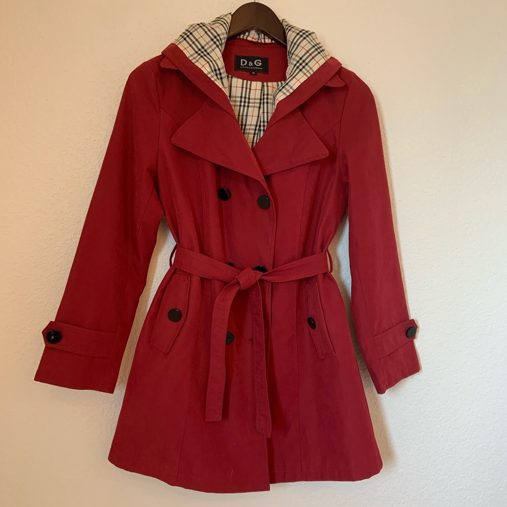 Red Dolce & Gabanna cotton trench jacket